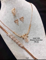 Set Replika Berlian Model Pita Set Perhiasan Wanita awet dipake sehari-hari
