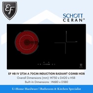 EF HB IV 2734 A 70cm Induction Radiant Combi Hob (Schott Ceran Glass)