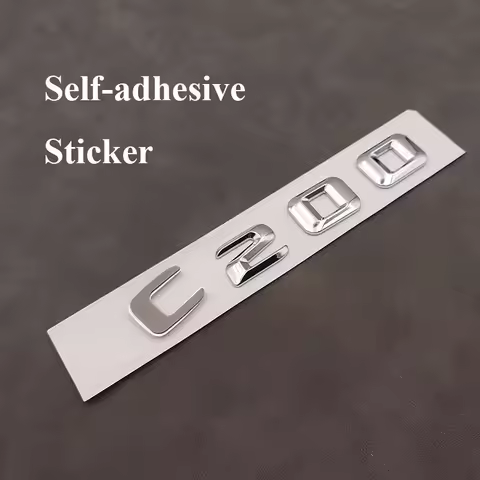 3d ABS Chrome Black C 200 Logo C200 Emblem Letter Sticker Car Rear Trunk Badge for C200 W204 W205 W2