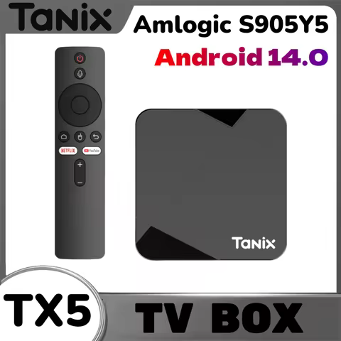 Original TANIX TX5 Set-top Box Amlogic S905Y5 Quad Core Chip Android14 WiFi6 4K HD Media Player TV B