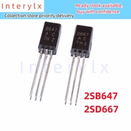 10Pcs/Lot 2SB647 2SD667 B647 D667 Audio Low Power Triode In-line TO-92L