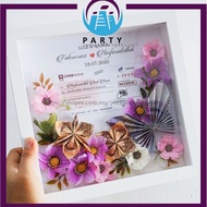 FRAME KAYU MAS KAHWIN , FRAME DUIT HANTARAN / FLOWER FRAME FOR DIY WITH FRONT MIRROR