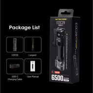 【EX SHOP】 Nitecore EDC29 tactical light ultra-thin EDC flash 6500 lumens USB-C charging 2500mAh inte