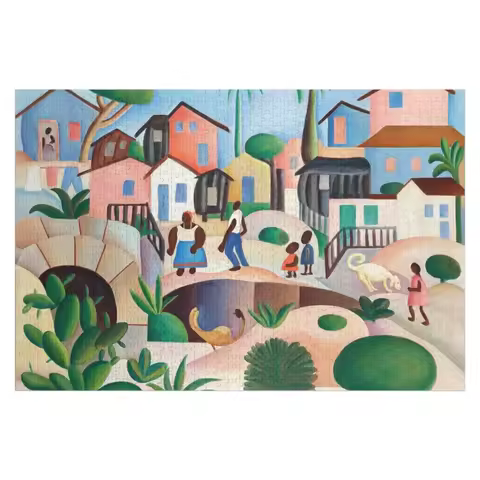 Tarsila do Amaral - The Hill of the Favela - Morro da Favela - Brazilian artist painting Jigsaw Puzz