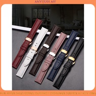 Apply To LONGINES CASIO TISSOT DW ERNEST BOREL TIAN WANG，Genuine Leather Watch Strap With Butterfly 