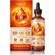 Nuvel Vitamin B Complex-Liquid Drops, Containing B12 (Methyl Cobalt Amino), B6 and B1, Daily Vitamin