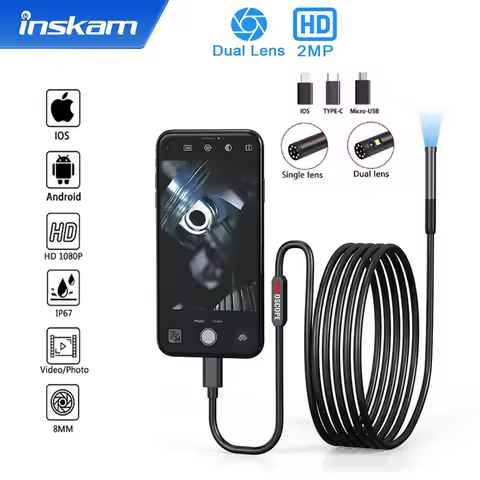 W300-C wifi lightning type-c 3m hard cable 3 in 1 single lens driver endoscopic camera endoscope for