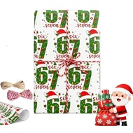 Hpyabdine 67 Kertas Pembungkus 67 Kertas Pembungkus Krismas 6 7 Meme Lucu Hadiah Cuti Remaja Kertas 