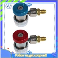 【Hottest Trends】 2Pcs Car Auto Freon R134A H/L Quick Coupler Adapters Air Conditioning Refrigerant A