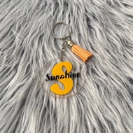 [SG SELLER - IN STOCK] Personalised Acrylic Keychain (Design 3 - Big letter + Words)