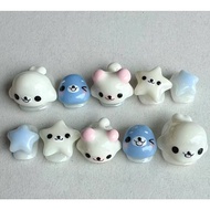 Cute 3D dolphin Japanese y2k vintage short nails handmade press-on nails
