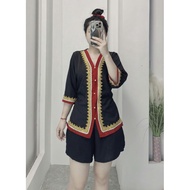 Blouse Borneo Lengan Suku Ready🇲🇾