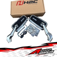 H2c Rearview Mirror H2C Silver Black Pair
