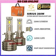 Sirius 260W Super Bright LED 12V H1 H4 H7 H8 H11 9005 HB3 9006 HB4 D1S D2S D3S D4S D5S D8 H15 Car He