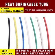 (((FX) Heat Shrinkable Tube 0.6mm, 0.8mm Heat Shrinkable Tube (2 Times Shrinkable Rate) Wire Repair 