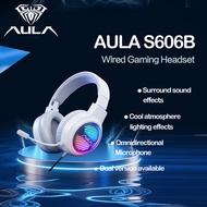 AULA S606B Gaming Headset  RGB Lighting Lightweight & Noise-Cancelling Mic for PC/PS5  Headphones Mi