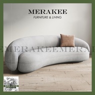 MERAKEE Velvet Fabric 1/2/3/4 Seater Cashew Sofa Solid Wood Color Solution Living Room Furniture JC480