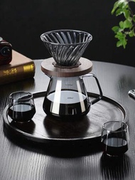 2入組咖啡壺過濾器套裝,1入濾網和1入咖啡壺,附有篩網和刻度的玻璃共享壺,適用於手沖咖啡沖泡