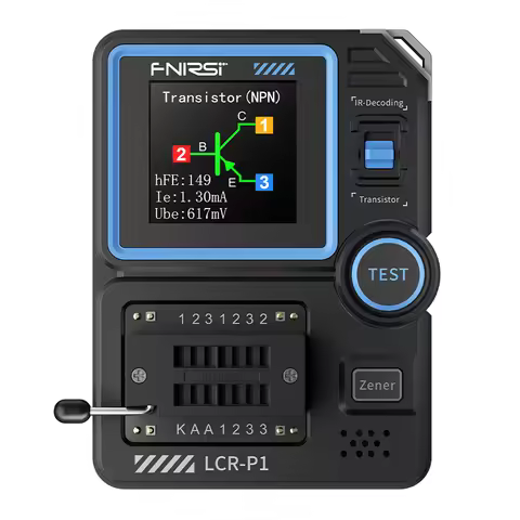 FNIRSI LCR-P1 Multifunction Transistor Capacitor Tester LCR ESR Tester Diode Triode LCR ESR NPN PNP 
