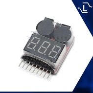 [Luminense] Lipo Tester Volt Meter Indicator Checker Buzzer 1S-8S Low Voltage Buzzer Alarm 2in1 2S 3