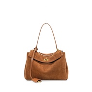 YIMO Suede Autumn Winter Suede Cowhide Rodeo Tote Bag Genuine Leather Commuter Large Capacity Should