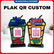 CUSTOM ACRYLIC QR PAYMENT STAND | COFFEE CUP DESIGN | DUITNOW QR DISPLAY