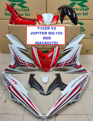 COVERSET Y15ZR V2- JUPITER MX-150 RED RAPIDO BODY COVER SET YAMAHA YSUKU Y15 MOTOR ACCESSORIES WARNA PUTIH WHITE MERAH GLOSSY (RACS037D)