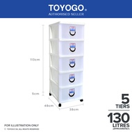803-5 Plastic Storage Cabinet / Drawer With Wheels (5 Tier)