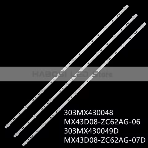 3pcs Backlight 43ADS314M F43H8100K 303MX430048 MX43D08 ZC62AG 06 2019 12 21 8S1P 303MX430049D MX43D0