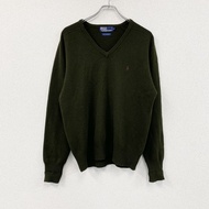 Ralph Lauren Polo羊毛針織衫，卡其色，L碼，古著。