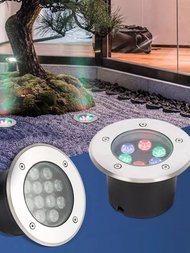 IP67ไฟใต้พื้นดิน LED 3W 6W 12W กันน้ำใช้กลางแจ้งไฟสวนทางเดินในสวนพื้นดินฝังในพื้น AC85-265V ภูมิทัศน