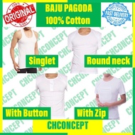 JSM T-Shirt Pagoda Eagle TShirt Singlet Button Plain Men Inner Baju Dalam Lelaki Asli 100% Cotton