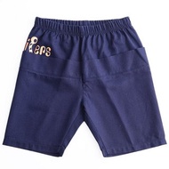 棉麻藏青五分褲