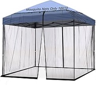 10x10 Mosquito Netting for Patio Camping Gazebo/Pop Up Canopy Tent,Double Door Side Screen Easy Inst