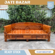 Daybed Jati / Daybed Kayu Jati / Sofa Bed Kayu Jati Teak wood Daybed Katil Bujang Kayu Jati 200 cm