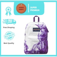 UNGU [FULLTAG] IMPORTED PURPLE SMOKE MOTIF JANSPORT BAG JANSPORT BAG IMPORTED JANSPPORT BAG FOR MEN 