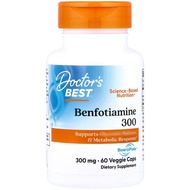 美國Doctor's Best 維他命B1, 300毫克 含BenfoPure 60粒素食膠囊