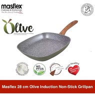 Masflex Olive 28 cm Non Stick Induction Grill Pan