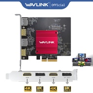 WAVLINK PCIe to Quad 4K Dual DP 8K Graphics Card with DisplayLink HDMI DP PC Video Card with Standar