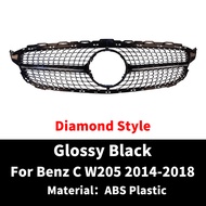 ตะแกรงกันชนหน้าแบบเพชรสำหรับ Mercedesตะแกรงหมุนช่องได้สำหรับรุ่น W205 C205 S205 C43 Benz C C300 C250