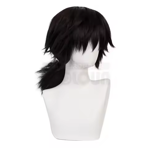 5;v'7,h\Anime Tomioka Giyuu Cosplay Wig Rose Net Synthetic Fiber Adjustable Size Heat Resistant Cap 