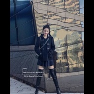 Burberry立領牛角釦連帽外套