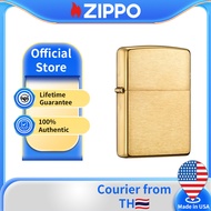 Zippo Armor® Brushed Brass Windproof Pocket Lighter | Zippo 168เกราะทองเหลืองขัดเงา(ไฟแช็กไม่มีเชื้อ