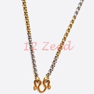 Necklace With 2 Kings Rattan Pattern Size 3 Mm Laser Gold Work 1 Genuine stainless steel Jewelry