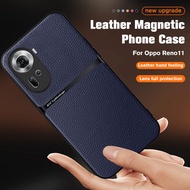 Luxury Leather Pattern Case For Oppo Reno11 Case Car Magnetic Protective Back Cover Case Oppo Reno11 Pro Reno11
