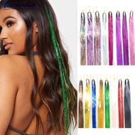 【OMALL】 Women Tinsel Kit Glitter Wigs One Clip-in Hair Extension Tinsel Laser Wire Color Highlight D