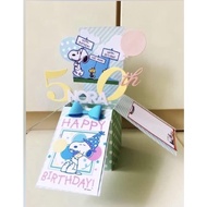 Happy 50th birthday Snoppy interactive pop up card