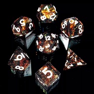 DND Dice Set Resin Sharp Edge Dice Set Handmade 7pcs Polyhedral Dice Set DND RPG MTG Role Playing Ga
