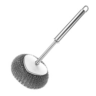 Long steel pot cleaning brush for kitchen Stainless steel cleaning pot brush