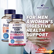 Wholesome Wellness Dr Formulated Raw Probiotic Women's/Adults 100 Billion CFUs with Prebiotics, Dige